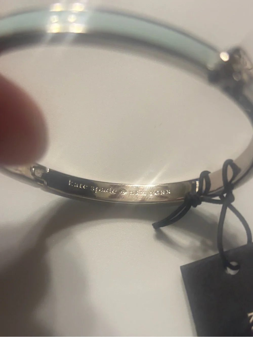 kate spade Light Blue Enamel Heart Bangle Bracelet